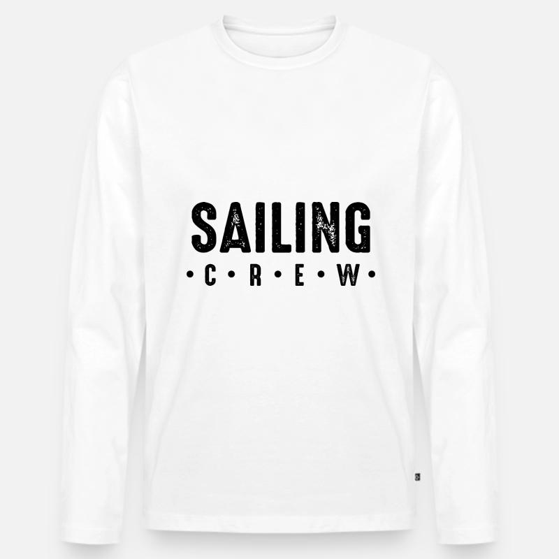 Sailing Crew - Männer Premium Bio Langarmshirt - Weiß