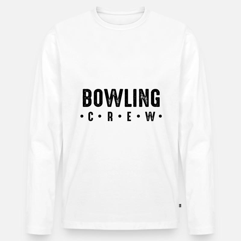 Bowling Crew - Männer Premium Bio Langarmshirt - Weiß