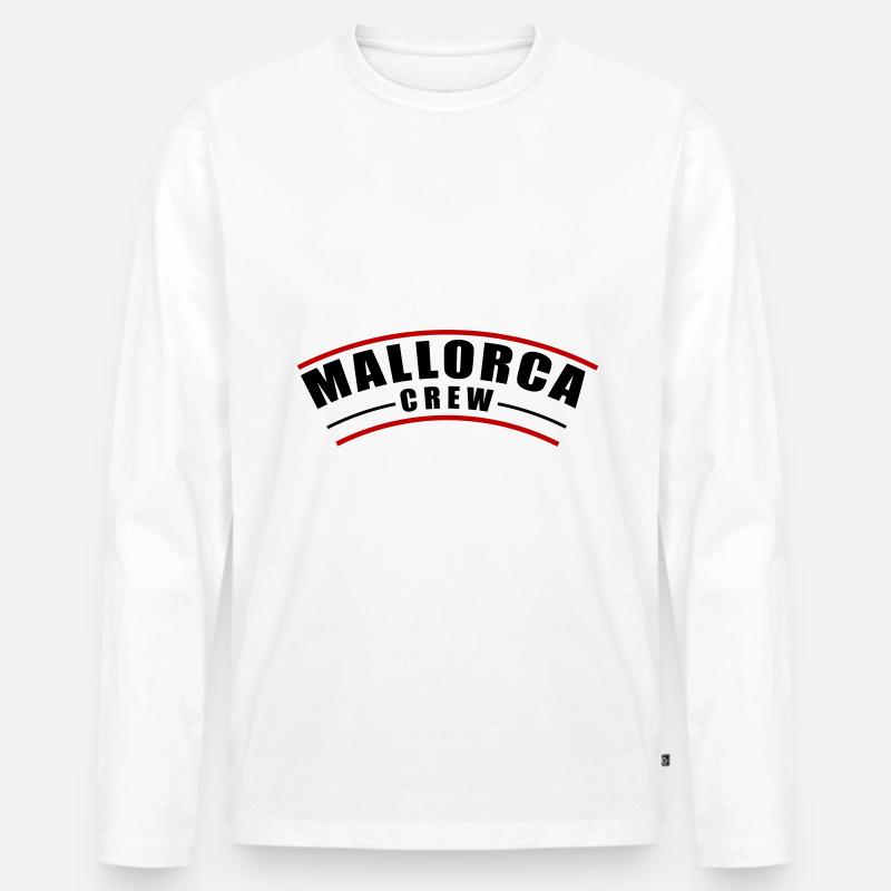 Mallorca Crew - Männer Premium Bio Langarmshirt - Weiß