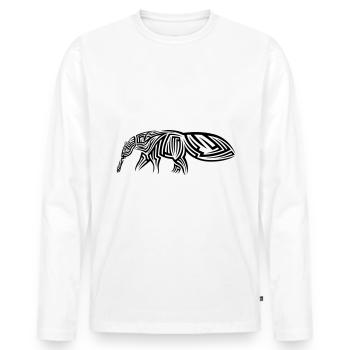 Tatouage tribal fourmilier - T-shirt manches longues Premium bio Homme - blanc - Devant - Nico (187cm)