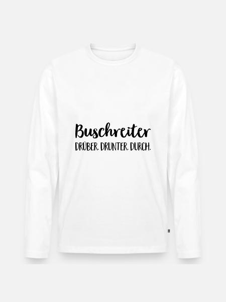 Buschreiter - Männer Premium Bio Langarmshirt - Weiß
