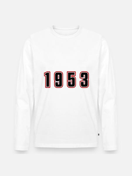 1953 Year Number - Men's Premium Organic Long Sleeve Shirt - white