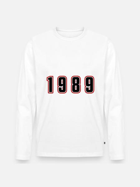 1989 Year Number - Men's Premium Organic Long Sleeve Shirt - white