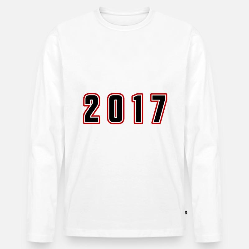 2017 Jahr Zahl - Männer Premium Bio Langarmshirt - Weiß