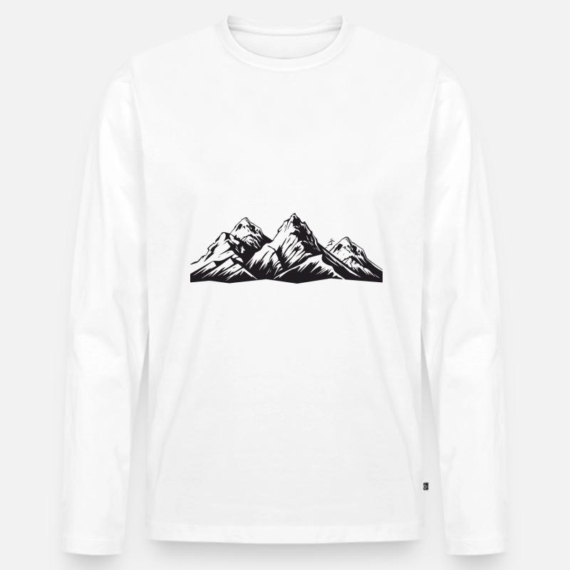 Berge Symbol Icon - Männer Premium Bio Langarmshirt - Weiß