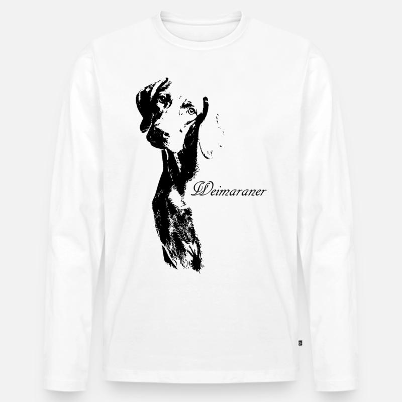 Weimaraner - Männer Premium Bio Langarmshirt - Weiß