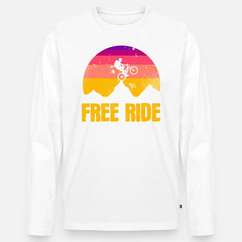 Freeride - Männer Premium Bio Langarmshirt - Weiß