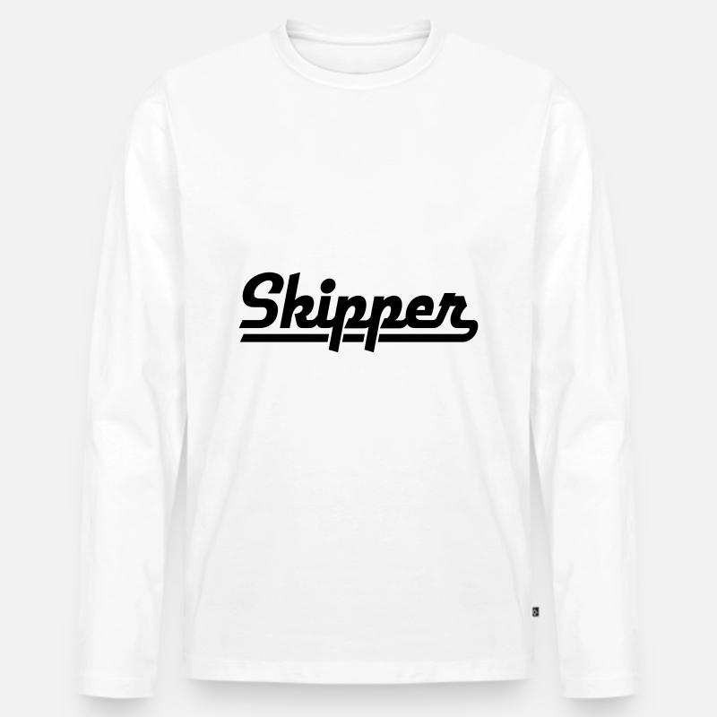 Skipper - Männer Premium Bio Langarmshirt - Weiß