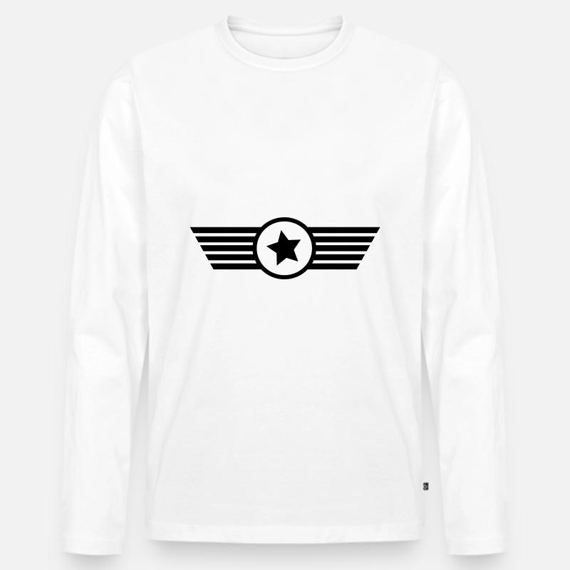 Wappen - Männer Premium Bio Langarmshirt - Weiß