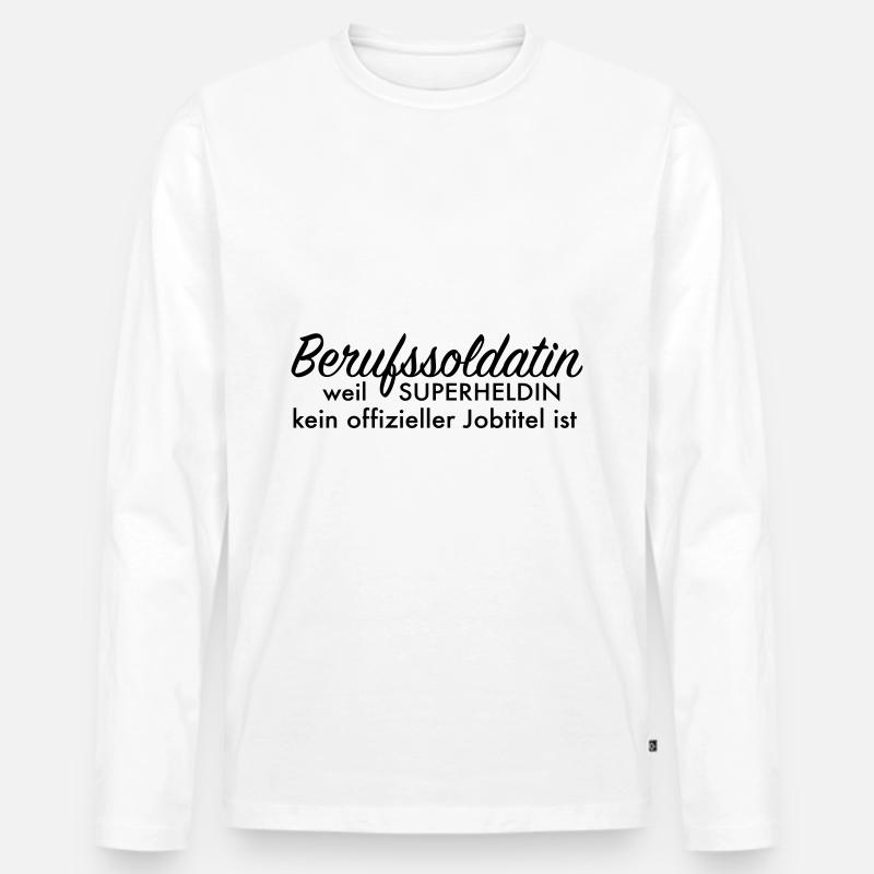 Soldatin - Männer Premium Bio Langarmshirt - Weiß