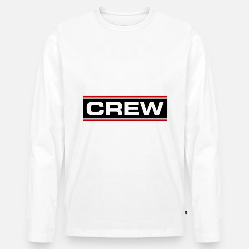 Crew Linie - Männer Premium Bio Langarmshirt - Weiß