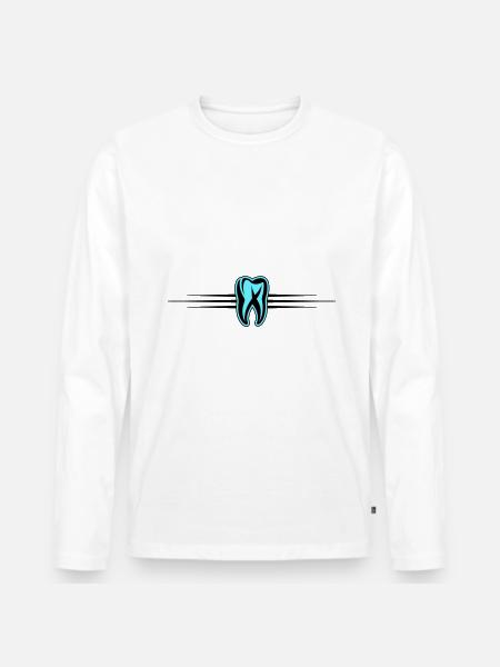 Tooth Icon Dentist - Men's Premium Organic Long Sleeve Shirt - white
