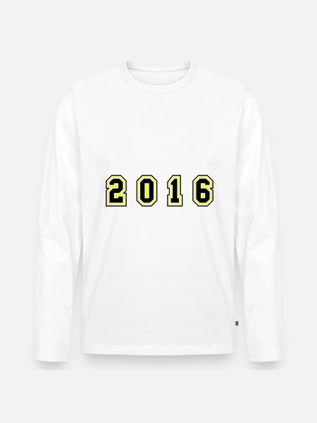 2016 Year Number - Men's Premium Organic Long Sleeve Shirt - white