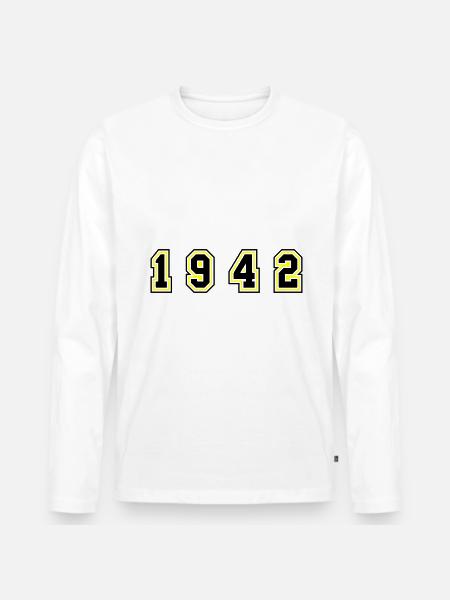 1942 Year Number - Men's Premium Organic Long Sleeve Shirt - white