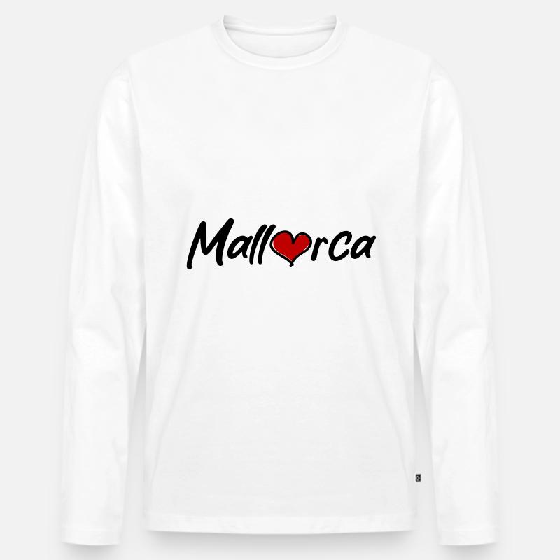 Mallorca Herz - Männer Premium Bio Langarmshirt - Weiß