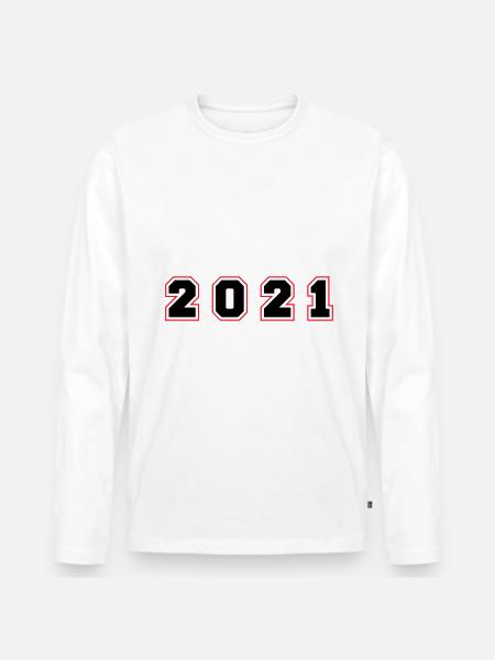 2021 Year Number - Men's Premium Organic Long Sleeve Shirt - white