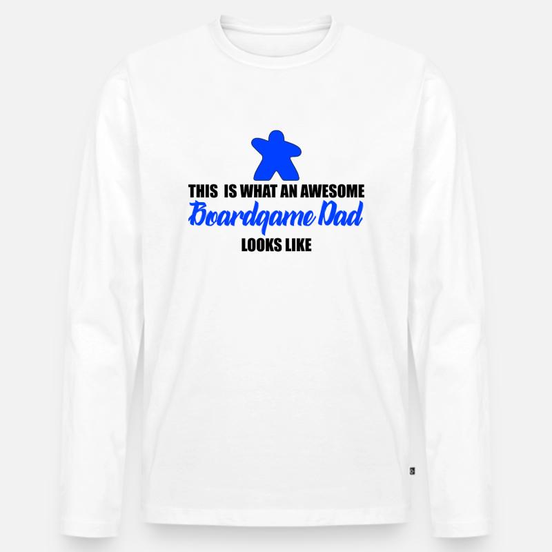 awesome boardgame dad - Männer Premium Bio Langarmshirt - Weiß