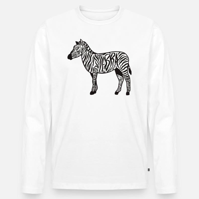 Zebrastreifen Tierisches Zebra - Männer Premium Bio Langarmshirt - Weiß