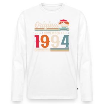 30th Birthday Original November 1994 Volume 94 - Men's Premium Organic Long Sleeve Shirt - white - Front - Nico (187cm)