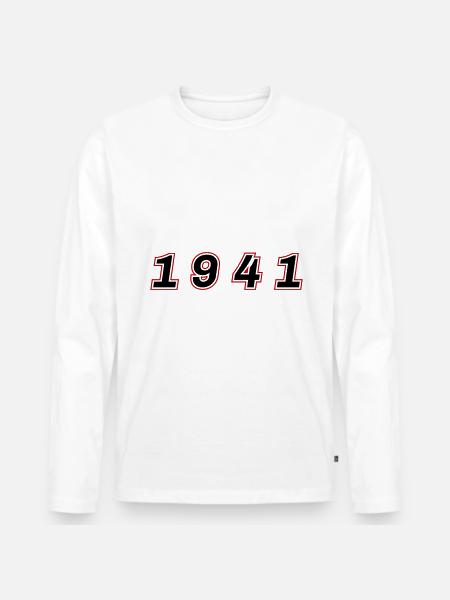1941 Year Number - Men's Premium Organic Long Sleeve Shirt - white