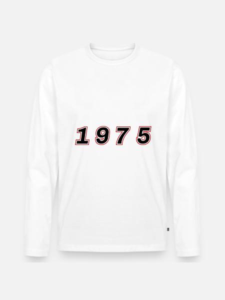 1975 Year Number - Men's Premium Organic Long Sleeve Shirt - white