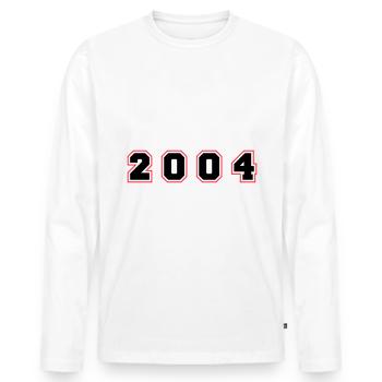 2004 Jahr Zahl - Männer Premium Bio Langarmshirt - Weiß - Vorne - Nico (187cm)