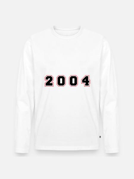 2004 Year Number - Men's Premium Organic Long Sleeve Shirt - white