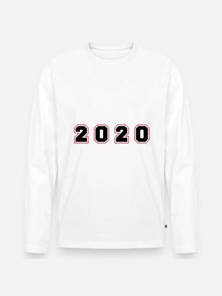 2020 Year Number - Men's Premium Organic Long Sleeve Shirt - white