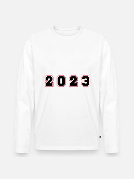 2023 year number - Men's Premium Organic Long Sleeve Shirt - white