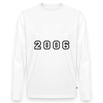 Numéro de l’année 2006 - T-shirt manches longues Premium bio Homme - blanc - Devant - Nico (187cm)