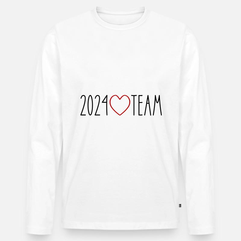 2024 Team Herz - Männer Premium Bio Langarmshirt - Weiß