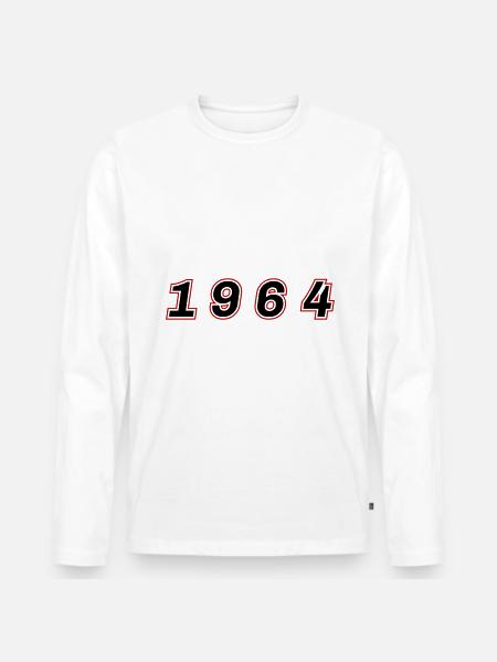 1964 Year Number - Men's Premium Organic Long Sleeve Shirt - white