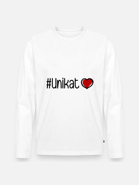 Unikat Herz - Männer Premium Bio Langarmshirt - Weiß