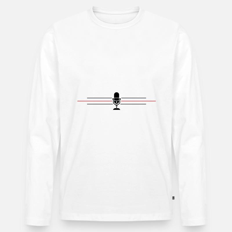 Podcast Mikrofon Icon - Männer Premium Bio Langarmshirt - Weiß