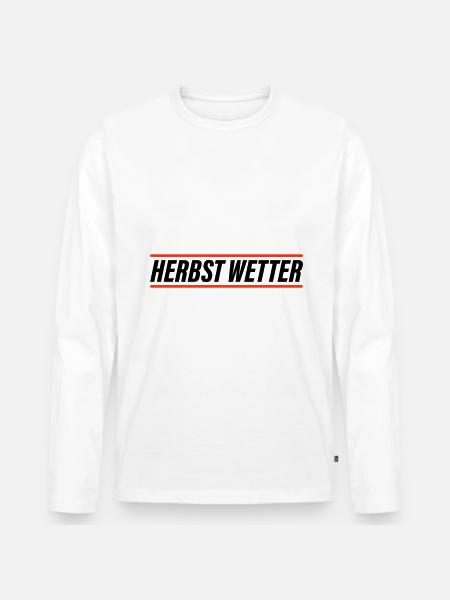 Herbst Wetter - Männer Premium Bio Langarmshirt - Weiß