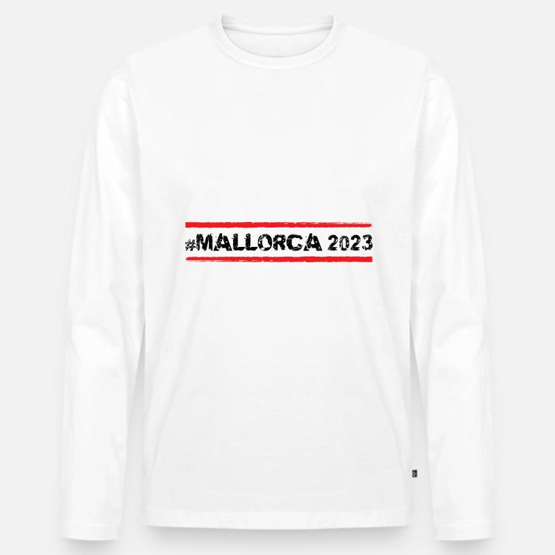 Mallorca 2023 - Männer Premium Bio Langarmshirt - Weiß