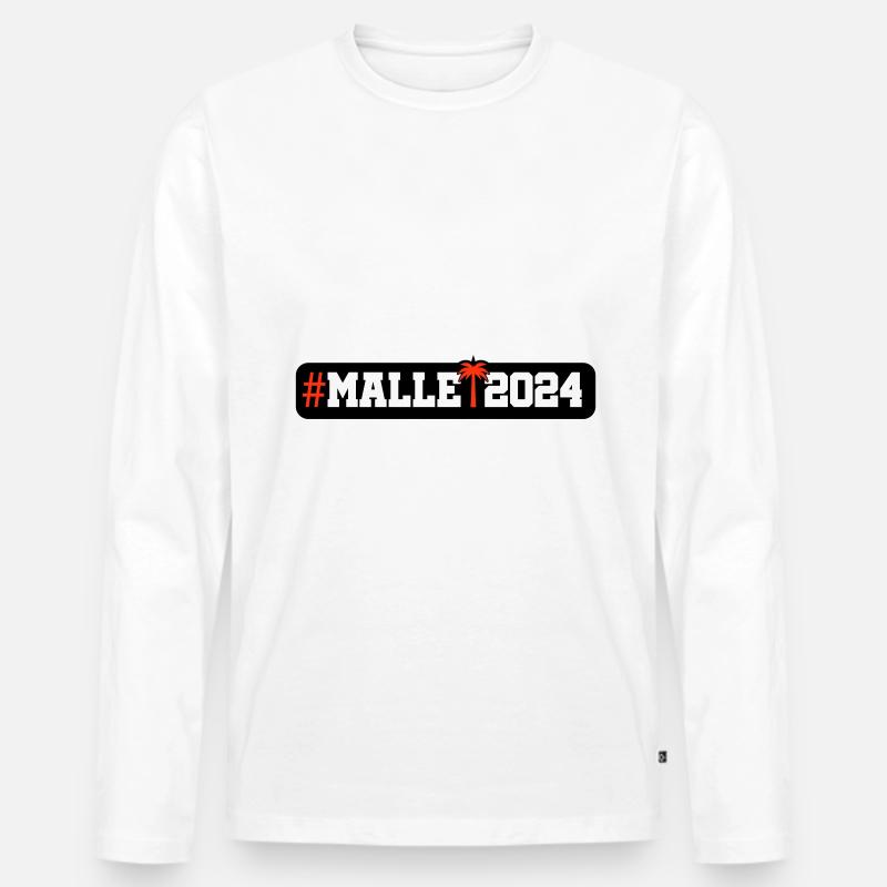 Malle 2024 - Männer Premium Bio Langarmshirt - Weiß
