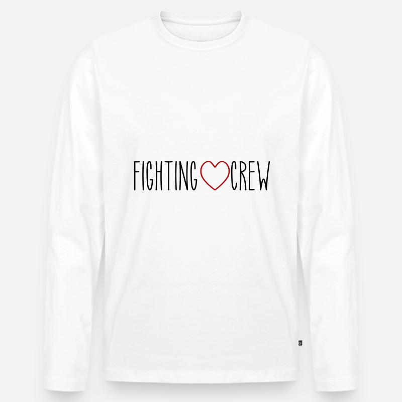 Fighting Crew Herz - Männer Premium Bio Langarmshirt - Weiß