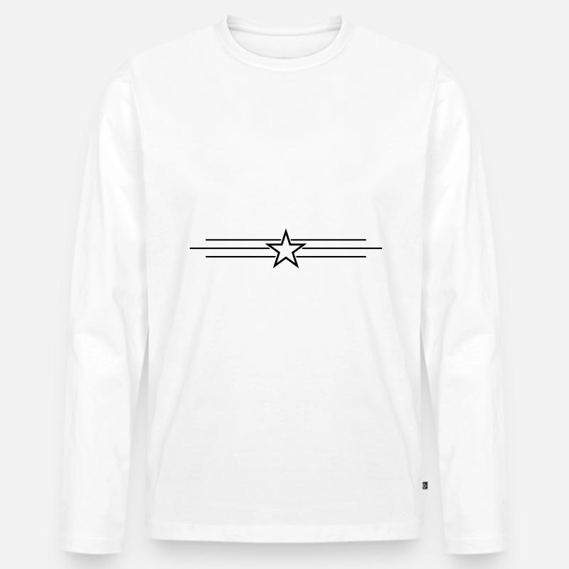 Stern Linie Symbol - Männer Premium Bio Langarmshirt - Weiß