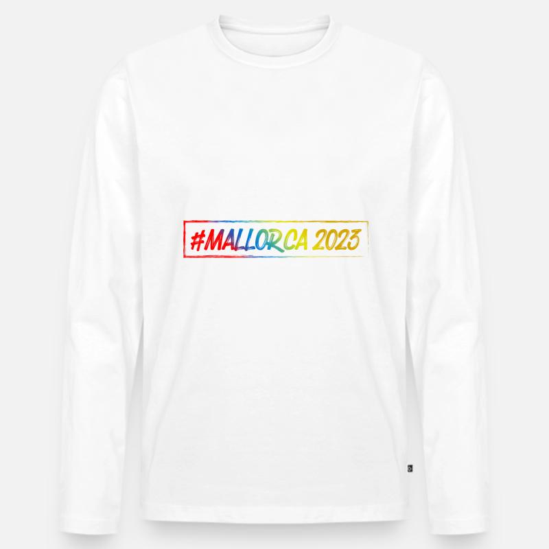 Mallorca 2023 - Männer Premium Bio Langarmshirt - Weiß
