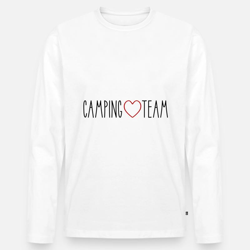 Camping Team Herz - Männer Premium Bio Langarmshirt - Weiß