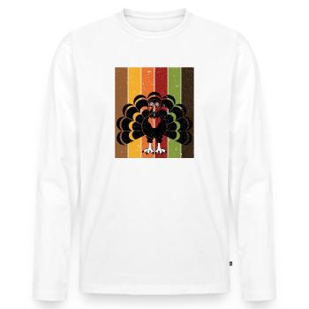 Thankful For My Kindergarten Turkeys Thanksgiving - Men's Premium Organic Long Sleeve Shirt - white - Front - Nico (187cm)