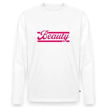Wake up Beauty Fitness Gym Bodybuilding - Men's Premium Organic Long Sleeve Shirt - white - Front - Nico (187cm)