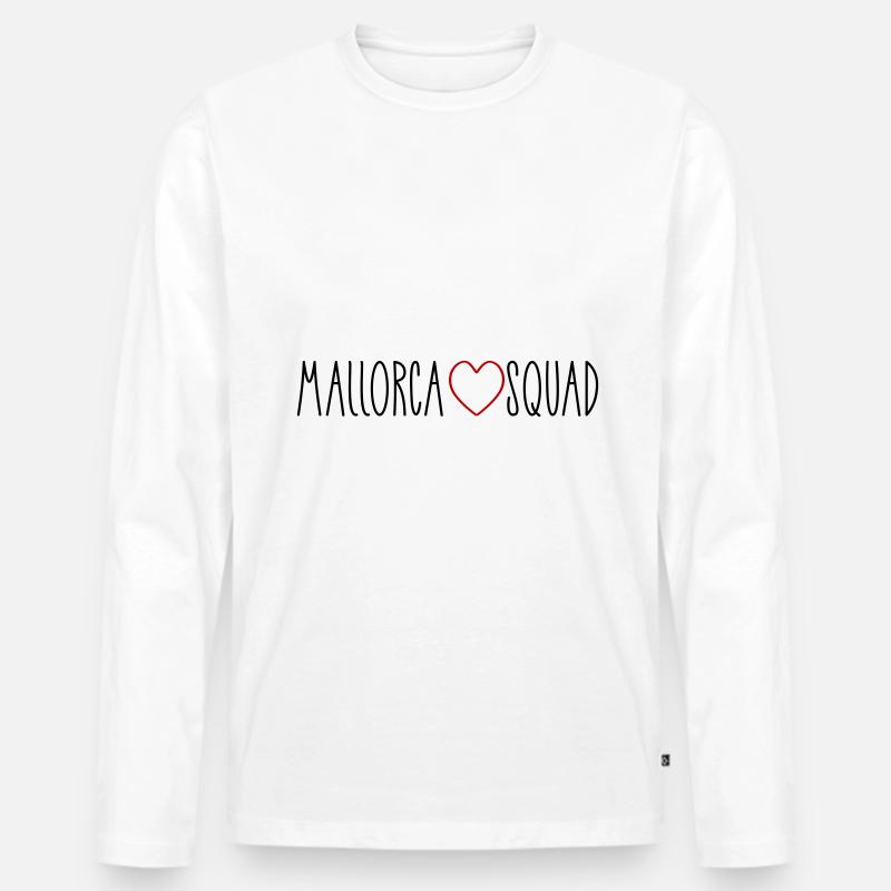 Mallorca Squad Herz - Männer Premium Bio Langarmshirt - Weiß
