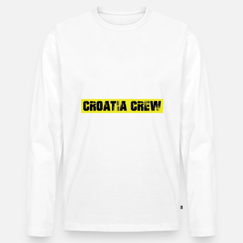 Croatia Crew - Männer Premium Bio Langarmshirt - Weiß