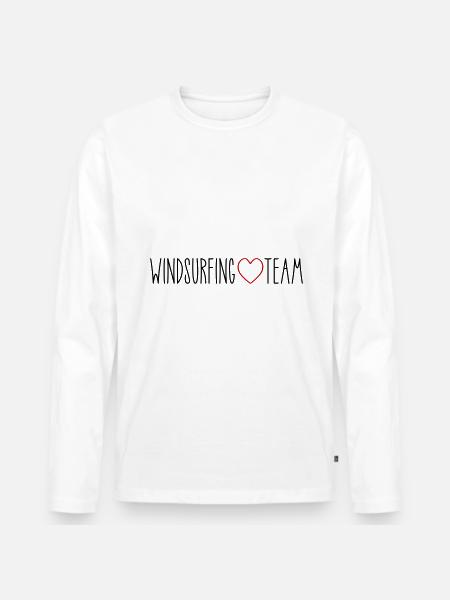 Windsurfing Team Herz - Männer Premium Bio Langarmshirt - Weiß