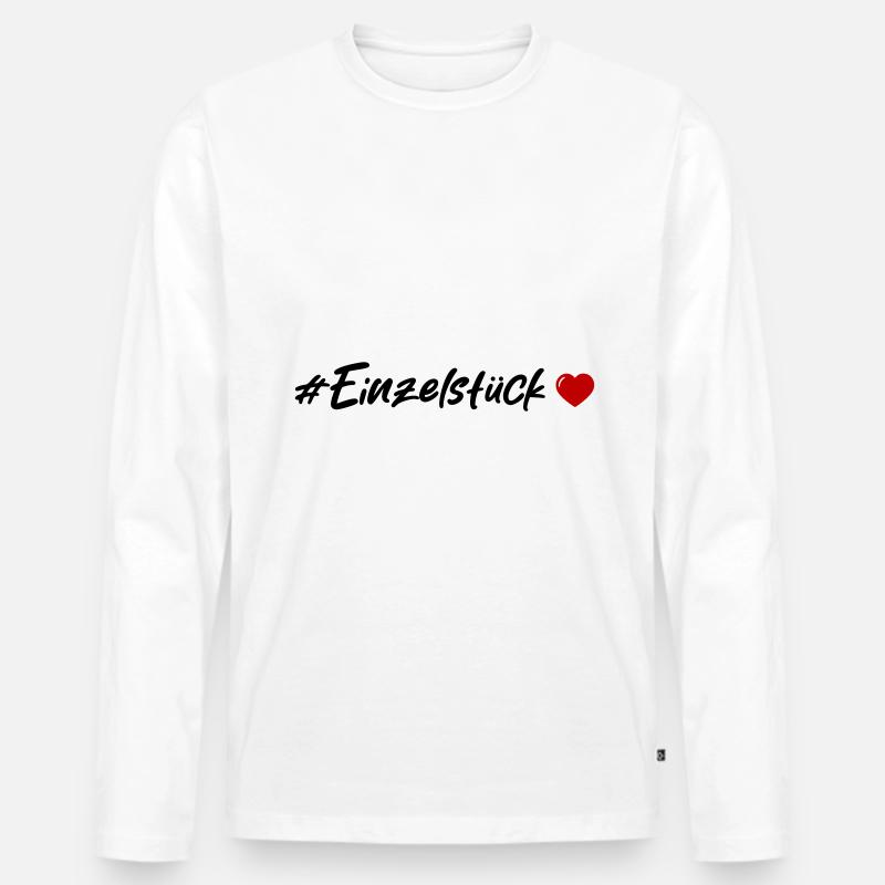 Einzelstück Herz - Männer Premium Bio Langarmshirt - Weiß
