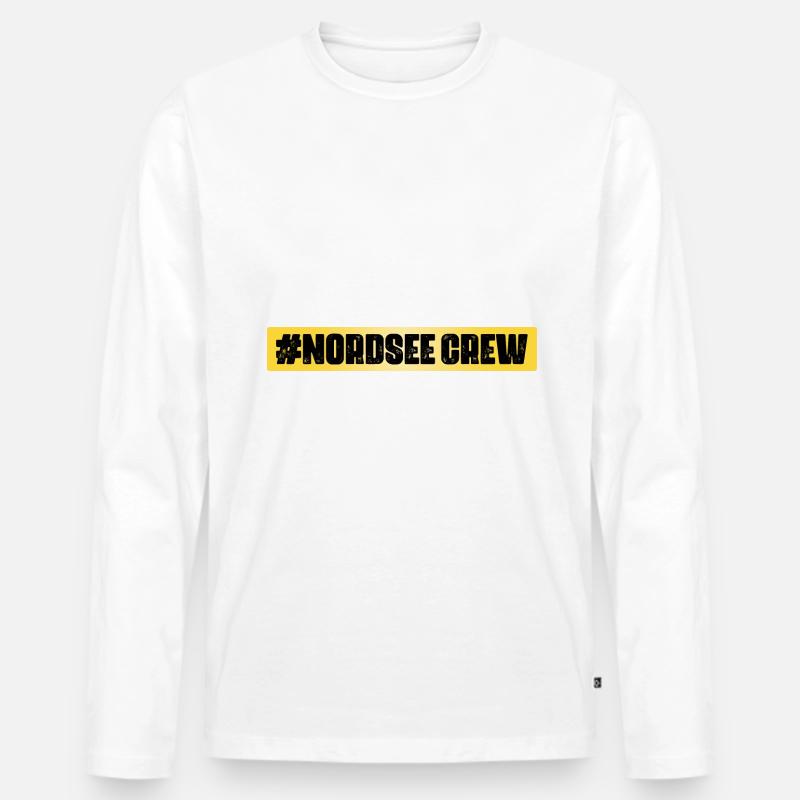 Nordsee Crew - Männer Premium Bio Langarmshirt - Weiß