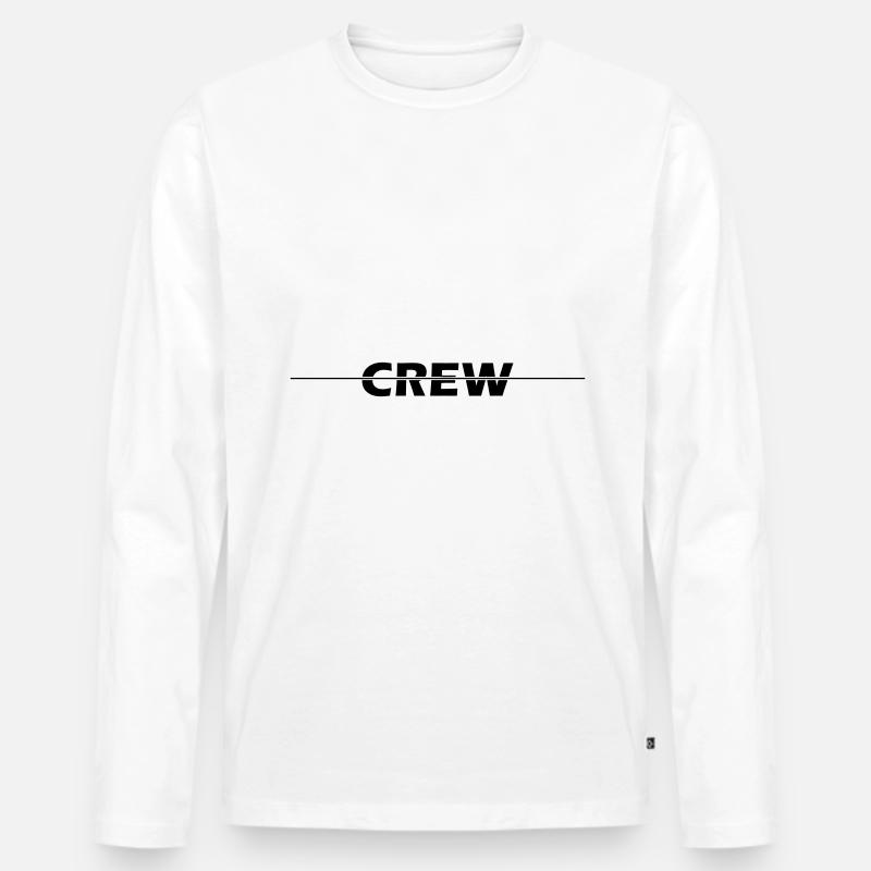 Crew Linie - Männer Premium Bio Langarmshirt - Weiß