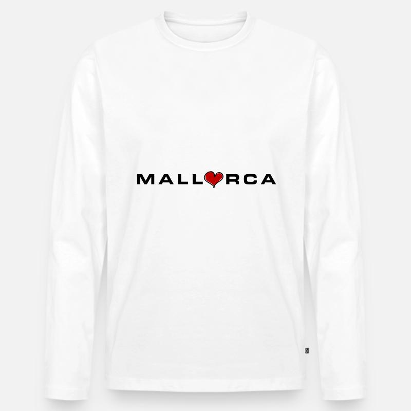 Mallorca Herz - Männer Premium Bio Langarmshirt - Weiß